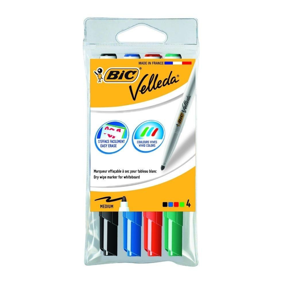 MARQUEUR SECHOIR ROND 4 COULEURS VELLEDA BIC 503842 BC BIC